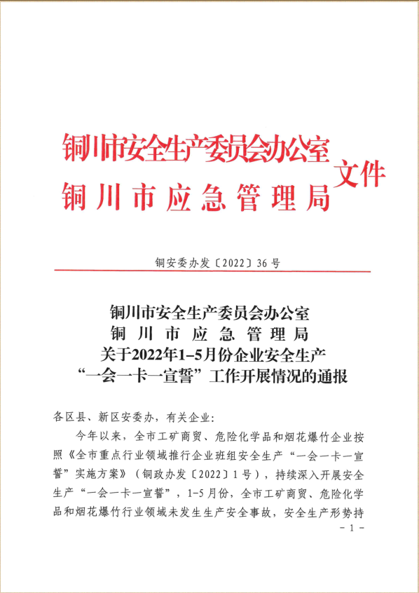 陜建裝配智造公司榮獲銅川市安全生產(chǎn)“一會(huì )一卡一宣誓”兩項榮譽(yù)